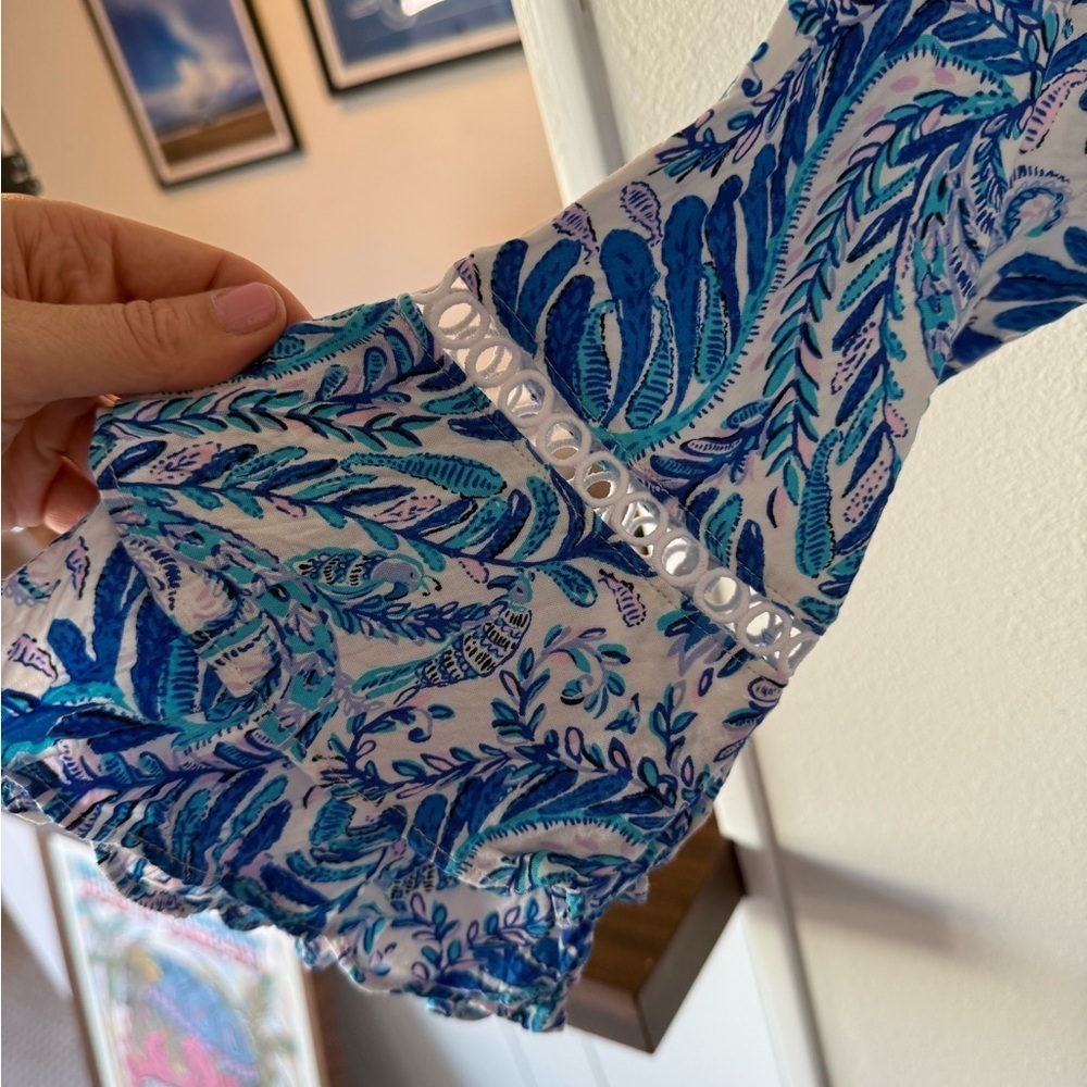 Lilly Pulitzer Vibrant Blue and White Floral Dress - Picture 3 of 7